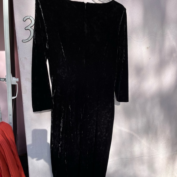 Evening Dress, Crushed Black Velvet - Picture 3 of 3